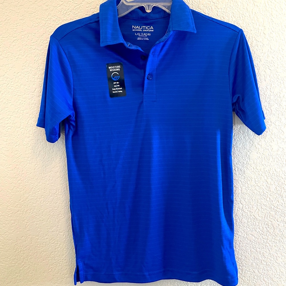 Nautica Boys’ School Uniform Royal Blue Large 14/16 Regular New with Tags